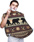 Beautiful Peacock Print Beard Bib Shaving Apron, Beard Hair Trimming Cape Gift For Dad