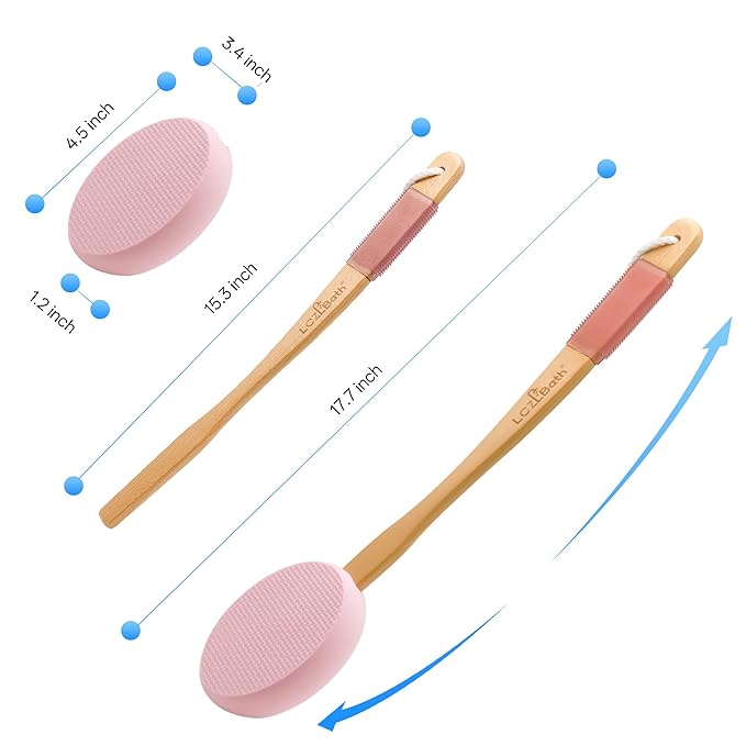 Lotion Applicator for Back Self Elderly with 4 Replaceable Pads & Long Curved Handle, Sunscreen Applicator for Kids, Seniors, Women to Apply Skin Creams, Ointment, Moisturizers and Self-Tanning Lotion