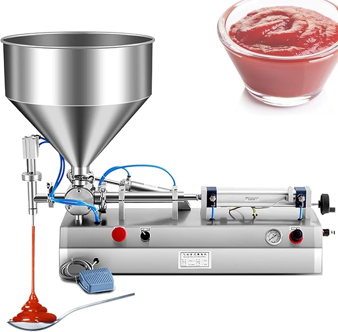 Adjustable Paste Filling Machine for Cream, Cosmetic, Perfume, Drink & Shampoo - 110V, Fills 150-1500ML, Ideal for Lip Gloss & Liquid Products