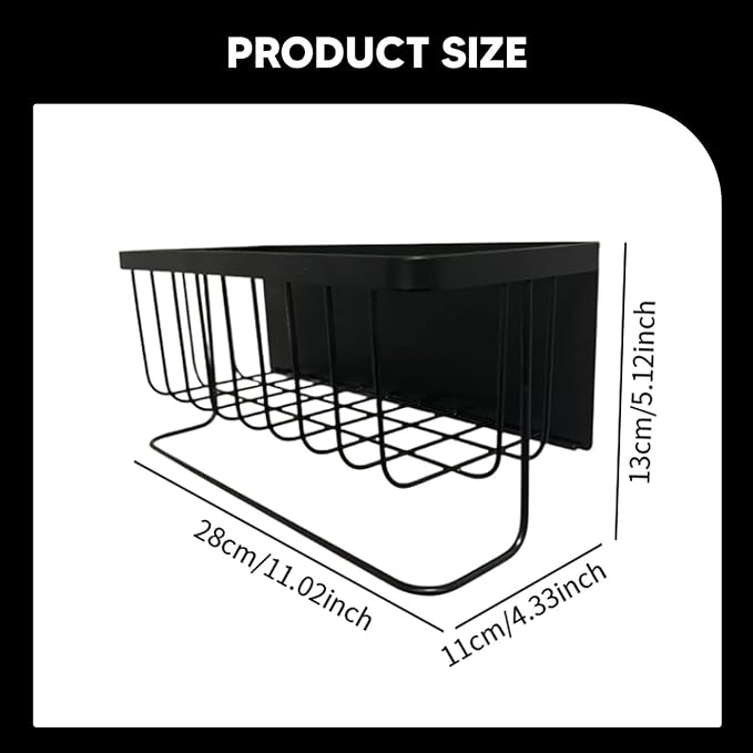 Refrigerator Shelf, Storage Basket, Hanging Basket, Food Organizer Made of Stainless Steel with Easy Assembly and Versatile Use for Kitchen, Bedroom, Black