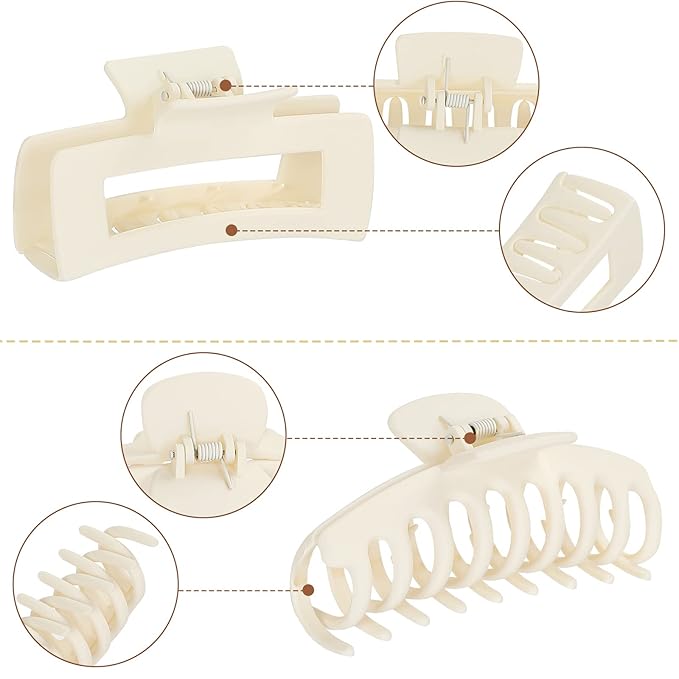 laxizar Claw Clip Hair Clip 8 Pack 4.3 Inch Rectangular Hair Clips for Women Girls Large Hair Jaw Clips Hair Clamps