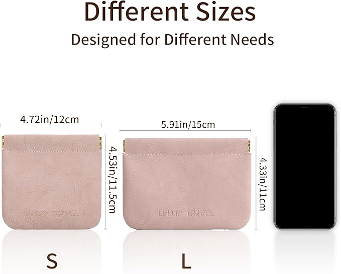 RIGHT AWAY 2 PCS Small Makeup Bag for Purse,Mini Cosmetic Organizer Make Up Bag for Women,Squeeze Coin Purse Pouch,Portable Tiny Makeup Pouches for Cosmetic Accessories,Lipstick, Jewelry, Card, Coins