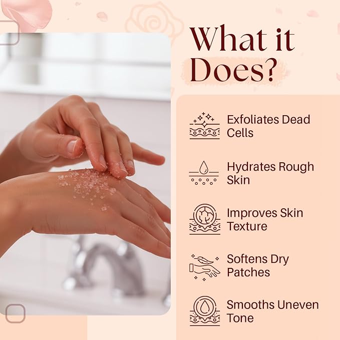 Himalayan Salt Body Scrub with Collagen & Rose Oil (12 oz) - Exfoliating Scrub for Cellulite, Acne, Scars & Stretch Marks - Deep Cleansing & Moisturizing - Natural Skin Care Gift