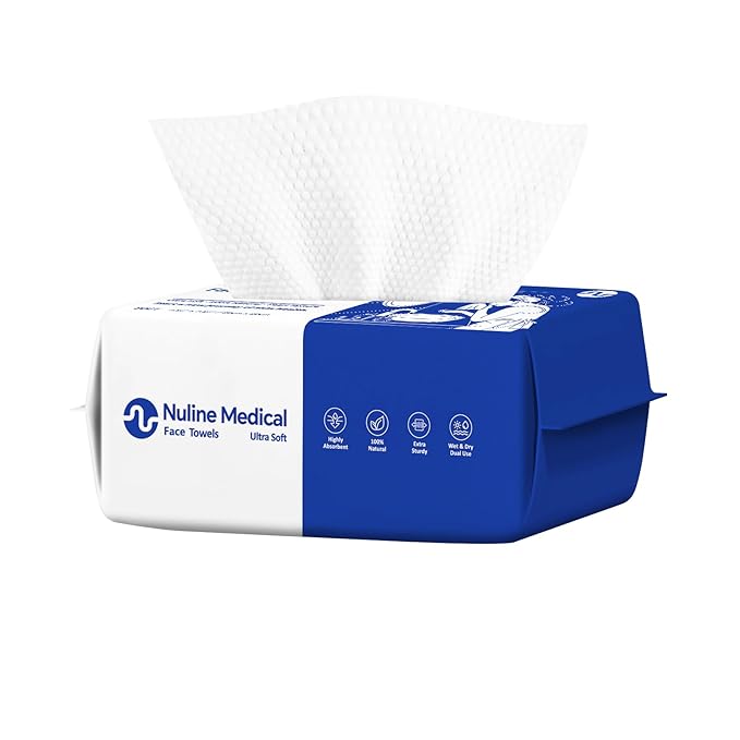 Disposable Face Towel, Biodegradable Facial Towels for Sensitive Skin, Ultra Soft Face Towelette for Women Cleansing, 7.87’’ x 7.87 ‘’ (1 Pack)