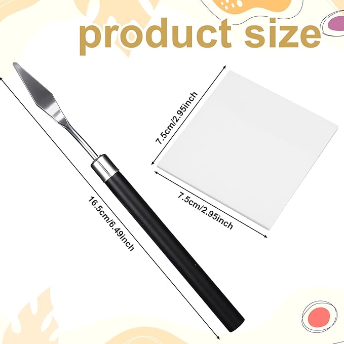 100 Pcs Disposable Nail Polish Palette Paper with Stirring Rod, 2.95 x 2.95 Inch Double-Sided Waterproof Mixing Sheets, Portable Nail Art Design Palette for Gel Polish, Acrylic, Makeup Blending