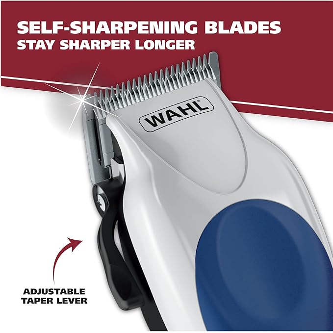 Wahl Clipper USA Color Pro Complete Haircutting Kit with Easy Color Coded Guide Combs - Corded Clipper for Hair Clipping & Grooming Men,Women,& Children - Model 79300-1001M,(Pack of 8)