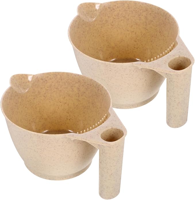 MERRYHAPY Hair Dye Mixing Bowl Portable 2-Pack with Ergonomic Handle and Anti-Slip Base 3.15In Hair Color Bowls for Salon and Home Coloring