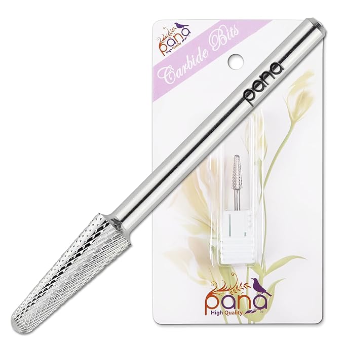 USA PANA Professional 3/32" Shank Size - Cone Shape Carbide Bit - Nail Drill Bit for Manicure Pedicure Tools Dremel Machine - Gold, Silver (Extra Fine, Silver)