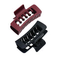 Gimme Beauty Rectangle Double Teeth Claw Clip - Extra Grip Accessory Set - Perfect for Medium Hair - Lasting Hold for Everyday Wear - Trendy, Non-Slip Cilp Duo for Women - Maroon & Black, 2 Pack