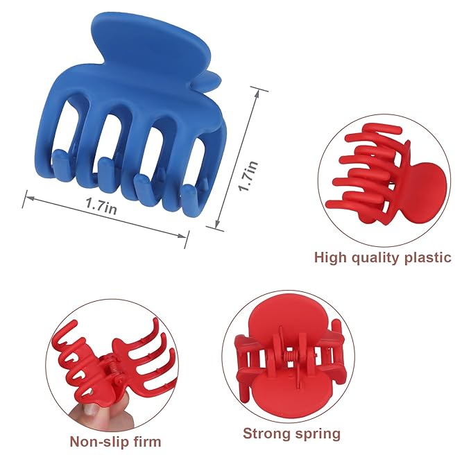 6 Pcs Hair Clips Small Claw Clips for Thin Hair Medium Matte Non-slip Hair Accessories for Women and Girls (Dopamine)