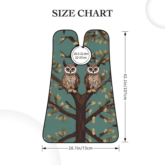 Beautiful Peacock Print Beard Bib Shaving Apron, Beard Hair Trimming Cape Gift For Dad