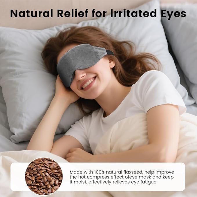 Heated Eye Mask for Dry Eyes, Steam Warm Compress for Dry Eyes, Work with Relieve, Blepharitis & Stye Treatment (Gray)