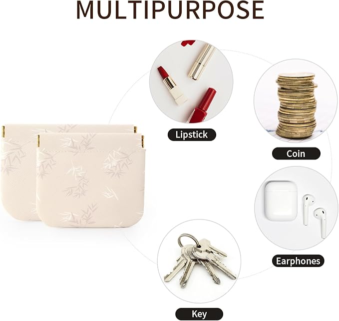 RIGHT AWAY 2 PCS Small Makeup Bag for Purse,Mini Cosmetic Organizer Make Up Bag for Women,Squeeze Coin Purse Pouch,Portable Tiny Makeup Pouches for Cosmetic Accessories,Lipstick, Jewelry, Card, Coins