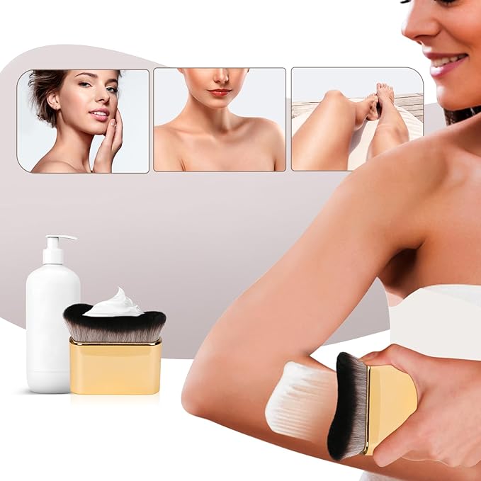 UNIMEIX Self Tanner Brush Sunscreen Body Makeup Brush Kabuki Blend Applicator Spray Tan Blending Beauty Brush for Body Coverage Perfector(Yellow)