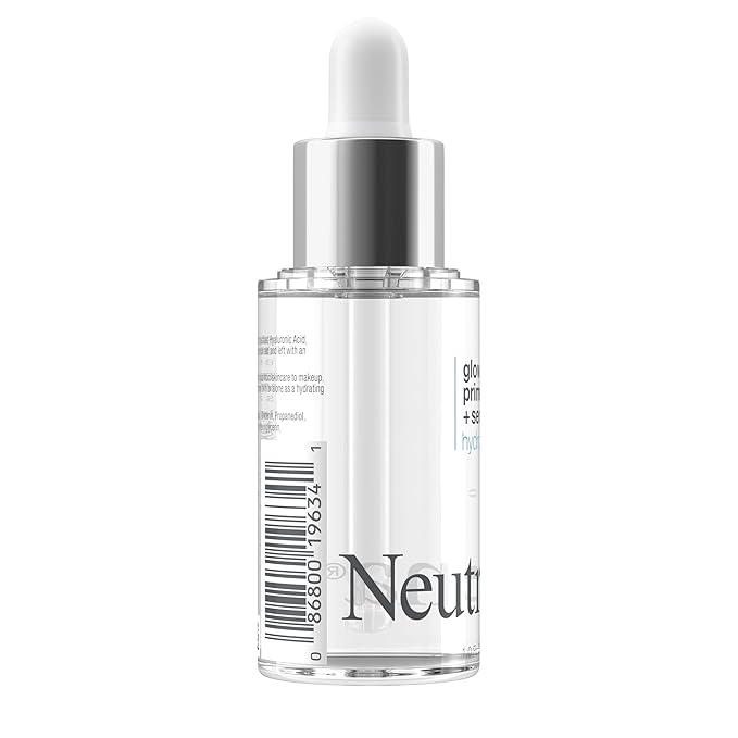 Neutrogena Hydro Boost Glow Booster Primer & Serum, Hydrating & Moisturizing Face Serum-to-Primer Hybrid, Infused with Purified Hyaluronic Acid & Designed to Instantly Hydrate, 1.0 fl. oz (Pack of 2)