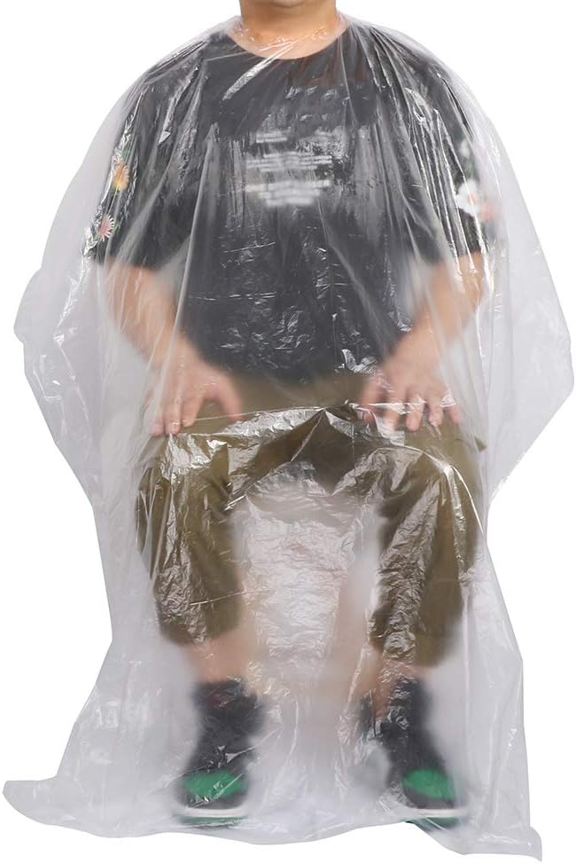 Disposable Barber Capes - 100pcs(51"x 63") Large Disposable Capes Hair Salon,Disposable Hair Cutting Capes, Perfect for Barbershop and Salon Beauty Hairdressing, Hair Dye, Perming