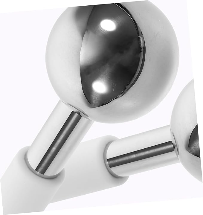 2pcs Facial Ice Globes Massager Stainless Steel Cooling Balls for Eye and Face Care Enhance Absorption Promote Circulation Portable Skincare Tool