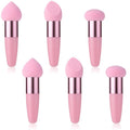 Concealer Sponge Powder Applicator 6 PC Makeup Eye Cream Tool Eyebrow Eyeliner Sponges Brush Beauty Puff Handle Round Head Foundation Foam Tip Applicators Make Up Cosmetic Sponge For Eyeshadow