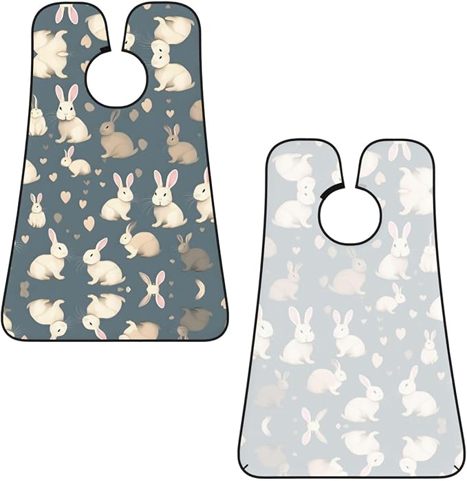 Rabbit Background Print Beard Bib Shaving Apron, Beard Hair Trimming Cape Gift For Dad