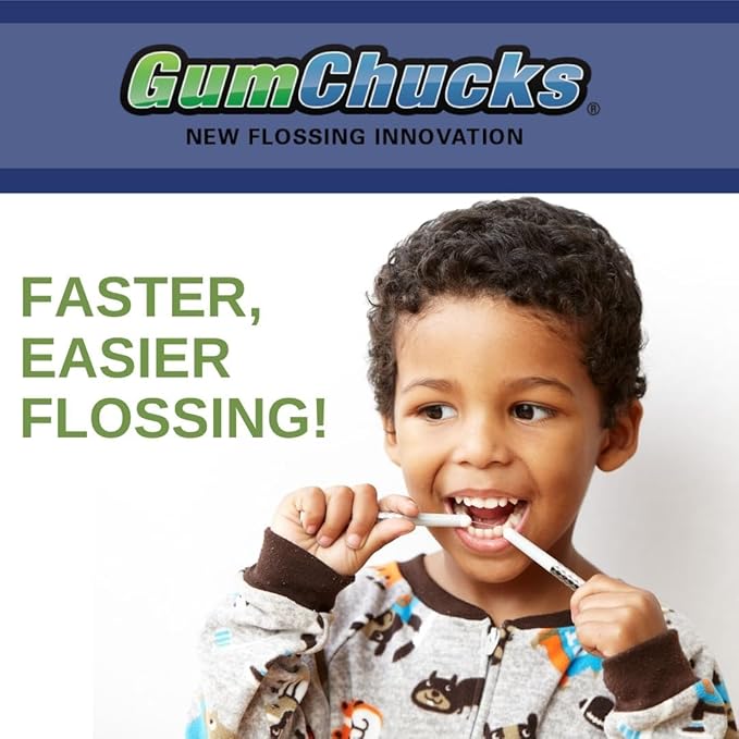 GumChucks Floss for Teeth - Flossing for Kids and Adults - Orthodontic Flossers for Braces - Dental Gum Floss Picks for All Ages (Flossing Tips Bundle - 90 Tips)