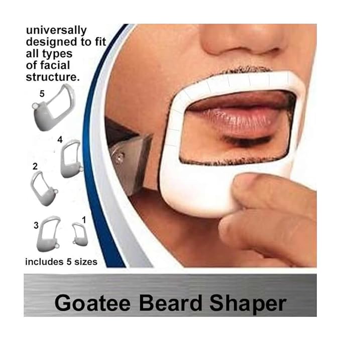 Beard Shaper Goatee Mustache Grooming Tool Face Hair Styling Template for Man - Transparent - 5 PCS/Set (white)
