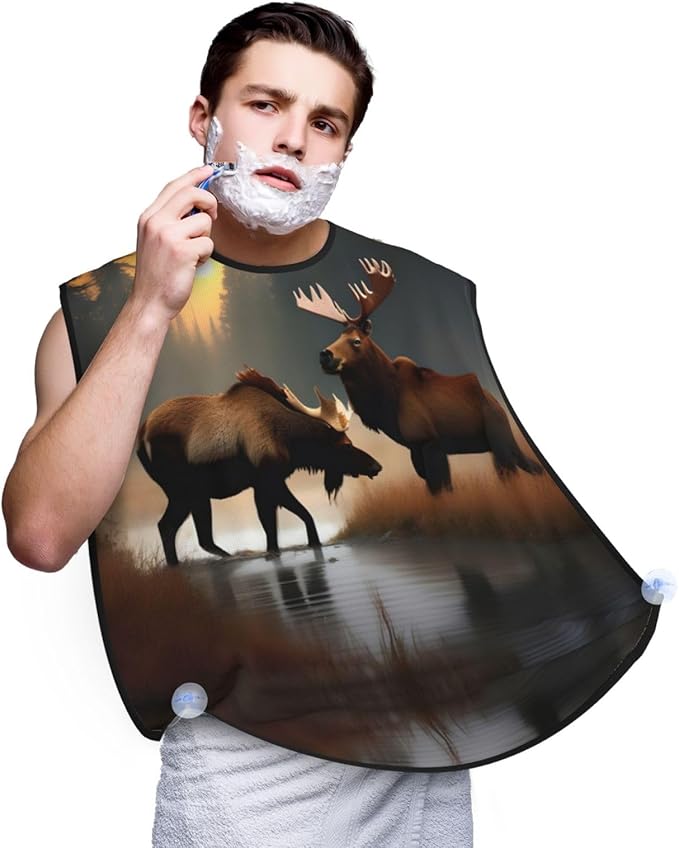 Pinks Cotton Candy Print Beard Bib Shaving Apron, Beard Hair Trimming Cape Gift For Dad