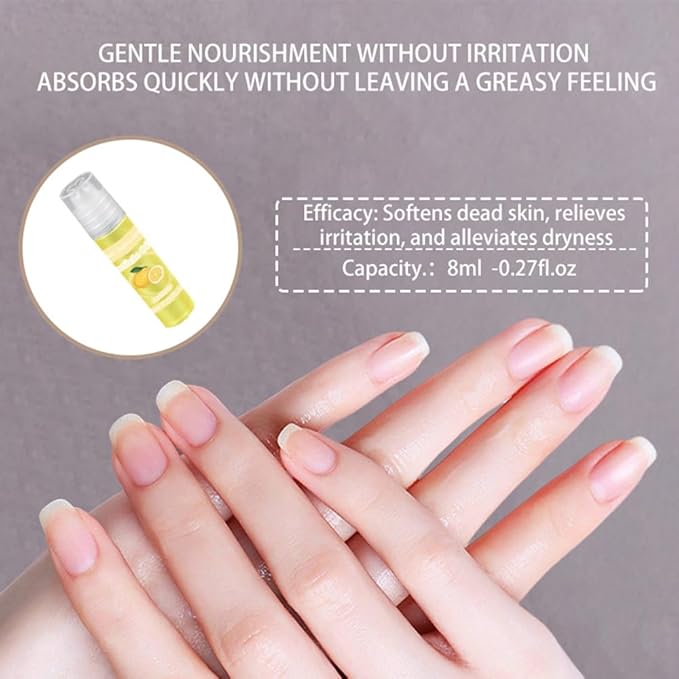 5pcs Cuticle Oil Roller Nourishing Moisturizing Roll On Cuticle Oil for Convenient Portable Nail Rollerball for On the Go Hydration and Care