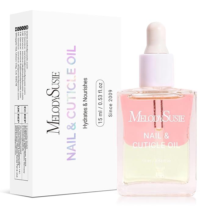 MelodySusie 15ML Cuticle Oil,Nail Strengthener with Jojobal & Vitamin E,Nail Growth that Repairs Cuticles & Promotes,Moisturizes & Conditions Dry Skin,Rose