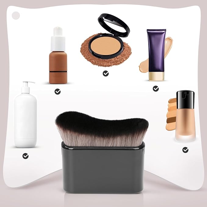 UNIMEIX Self Tanner Brush Sunscreen Body Makeup Brush Kabuki Blend Applicator Spray Tan Blending Beauty Brush for Body Coverage Perfector(LightBlack)
