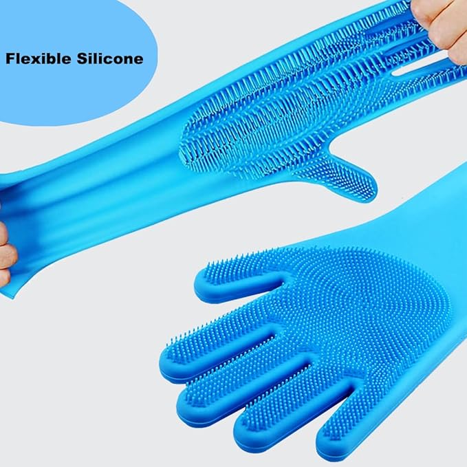 4PCS Pet Grooming Kit for Dogs and Cats, Dog Washing Gloves and Dog Bath Brush, Dog Shower & Shampoo Brush, Dog Scrubber for Bath, Massage and Grooming