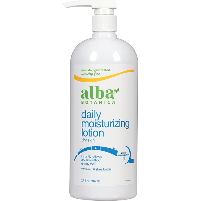 Alba Botanica Hydrating Moisturizing Lotion for Dry Skin with Vitamin E and Shea Butter, 32 Oz (Packaging May Vary)