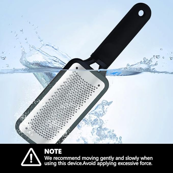 Foot File Stainless Steel Foot Rasp Callus Remover Professional Scrubber Pedicure Tools for Feet Care Remove Hard Ski Can Be Used On Both Dry and Wet Feet