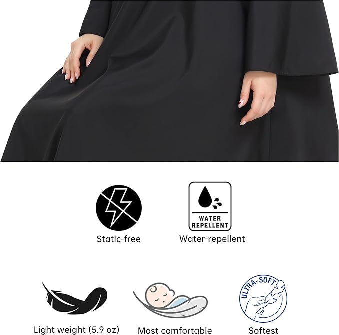 Professional Barber & Salon Cape with Sleeves | Large Hair & Water Repellent Cutting Cape with Adjustable Snaps