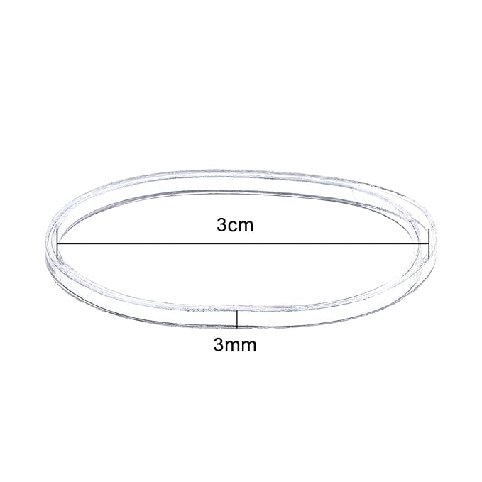 Eboot 500 Pcs Clear Hair Elastic Rubber Bands 1.2 Inches in Diameter & 3 mm in Width Mini Rubber Bands, Easy Glide Hold Styling Small Hair Ties Ponytail Elastics Holders for Braids