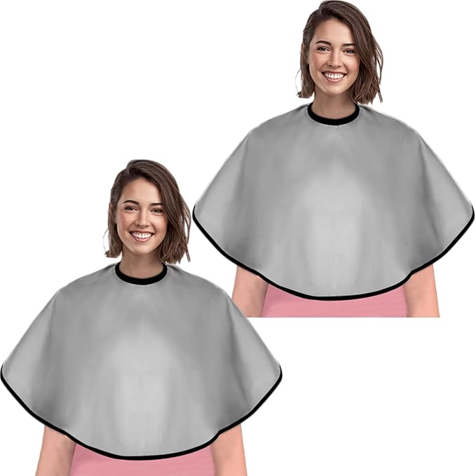 Short Barber Cape, Waterproof Nylon Salon Hair Cutting Cape, Makeup Artist Cape for Hair Dye, Comb-out, Styling, Shampoo