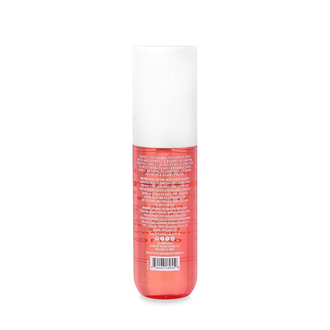 NATURE WELL Bouncy Plumping Body Oil, Fast-Absorbing Formula Designed to Support Skin Elasticity, Smoothness, & Bounce, Scented with Tuberose, Dragonfruit, Lychee & Golden Amber, 3.4 Oz