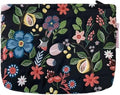 SxoSyo Makeup Bag Embroidery Cosmetic Bags for Women Large Travel Toiletry Pouch Zipper Storage Purse Make up Brushes Organizer for Gifts (Flowers, Black)