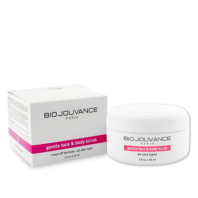 Gentle Face & Body Polish Scrub 2oz / 60ml - For All Skin Types | Professional Exfoliating Face Wash | Daily Facial Skin Care Treatment Regimen | Made in France