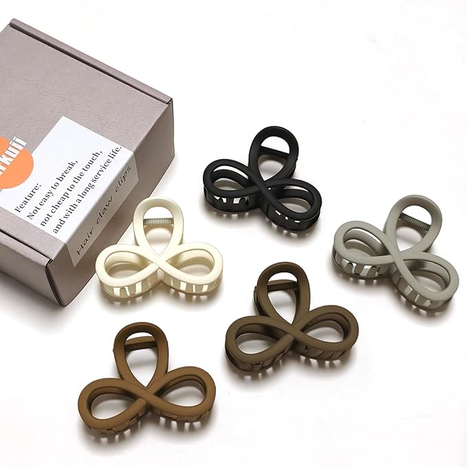3.3 Inch Hair Claw Clips, No Slip Matte Not Easy to Break Claw Clip for Women's Thin & Medium Thick Fine Hair, 5 Pack
