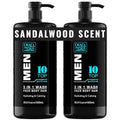 Dead Sea Collection Mens Body Wash TOP 10 ACTIVE – 3 in 1 Body Wash for Men for Hair, Face & Body – Moisturizing Shower Gel with Dead Sea Minerals – Pack of 2 (33.8 fl oz each)
