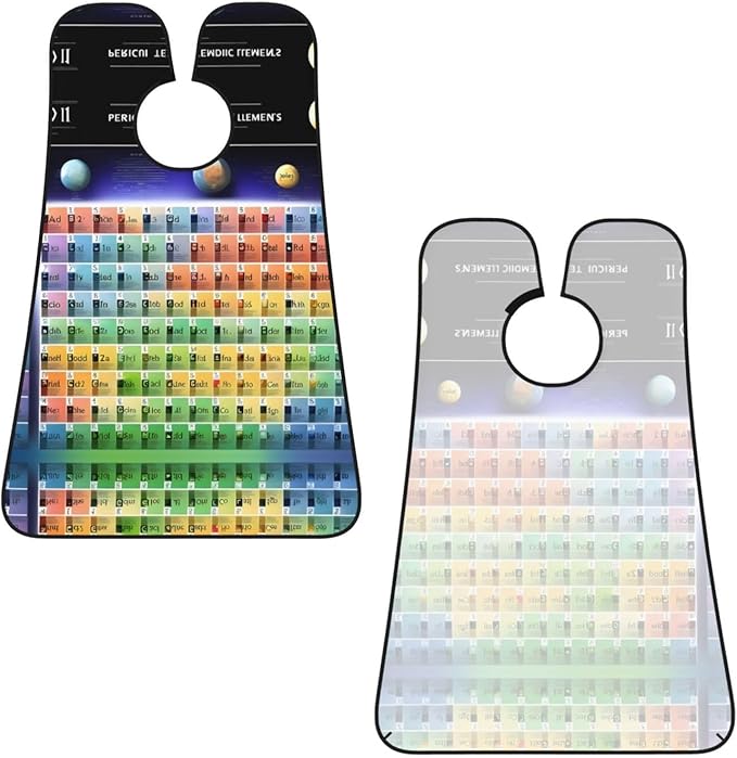 Periodic Table Of Elements Print Beard Bib Apron For Men, Beard Hair Catcher For Men Shaving Trimming,Beard Cape Cloth, Black