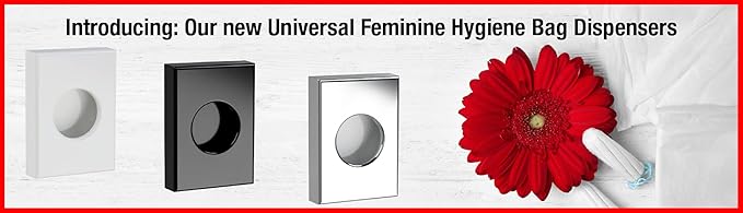 Feminine Hygiene Disposal Bag Dispenser with Refill Bags – Sanitary Napkin & Tampon Disposal System for Restrooms – White