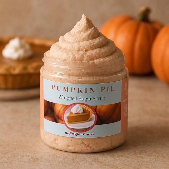 Nature Skin Shop Pumpkin Pie Whipped Sugar Scrub, 8 Ounce Foaming & Exfoliating Body Polish