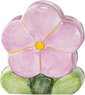 TANG SONG Ceramic Bloom Five Petals Make up Brush Holder Flower Cosmetic Storage Box Pen and Pencil Holder Desktop Organizers (Purple)