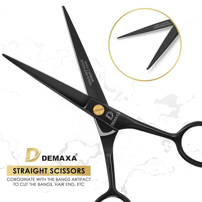 5" Professional Mustache Scissors Beard Scissors for Men with Fine tip Tweezers 1 Mustache Comb 1 Beard Comb & Pouch – Beard Trimming kit & Mustache Kit (Black Shears With Tweezer)