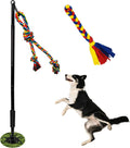 Outdoor Interactive Dog Toys,Tether Outdoor Dog Tug Toy Exercise Equipment in Yard Park with 2 Rope Toy for Large Medium Small Dogs Pull Chase and Tug of War