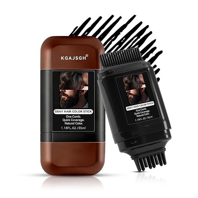 Gray Hair Color Stick, Portable Touch-Up Pen, Hair Color Comb For Men & Women, Instant Coverage for White Hair & Beard, Quick-Dry & Non-Fading