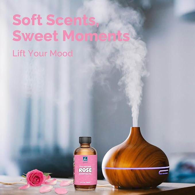 Rose Essential Oil for Face, Hair, Body, Skin, Aromatherapy, Essential Oils Diffuser, DIY Blends - 2 Oz
