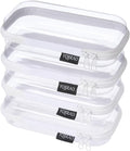 4 Pack Clear Hard Shell Zipper Case, See-Through Hard Plastic Organizer Pouches with Zipper for Travel, Toiletries, Makeup, Electronics & Pencils - Crush-Resistant Storage (S White)