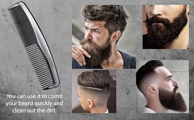 (6 Pack) 5" Pocket Hair Comb Beard & Mustache Combs for Men's Hair Beard Mustache and Sideburns (6 Pack_A)